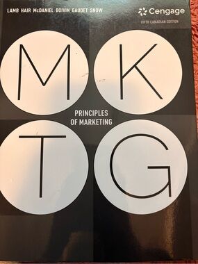 Cengage Principles of Marketing Textbook - Black & White Cover
